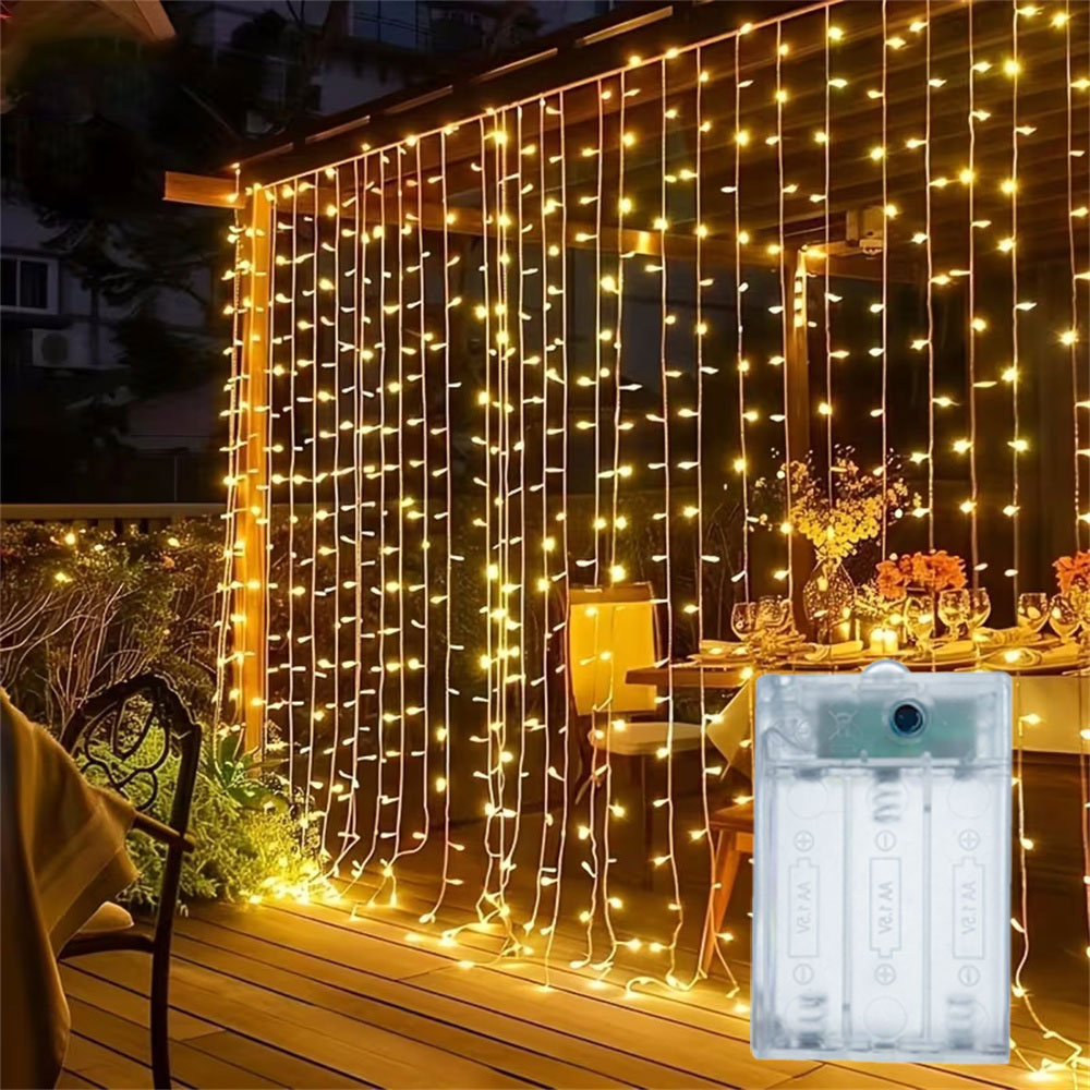 Led Fairy String Lights - 3/6m Perde LED Işık Zinciri, Pille