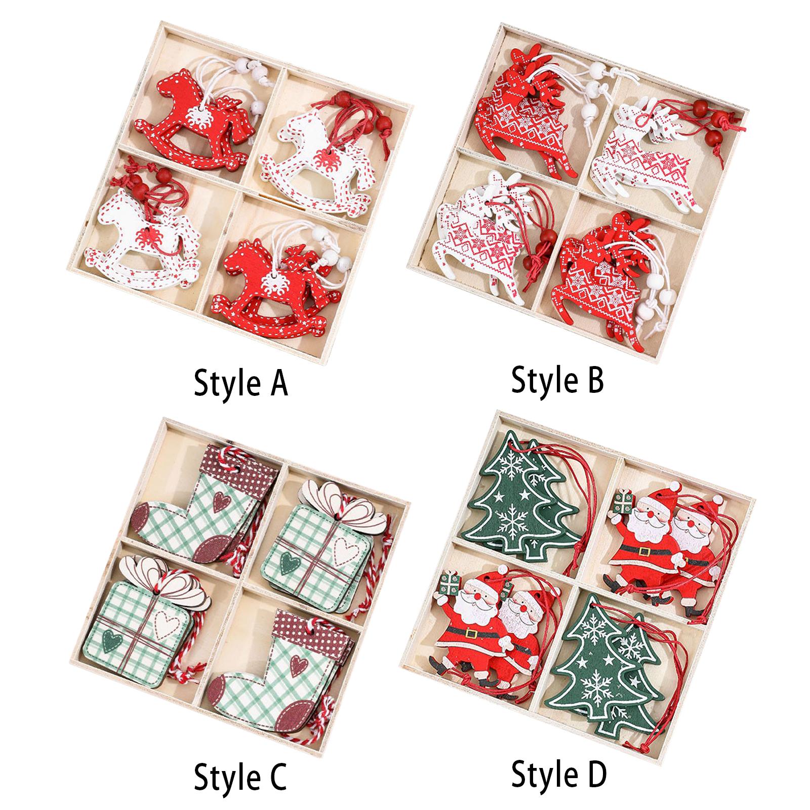 Christmas Stocking Hanging - Ahşap Noel Süsü, El İşlemesiyle Parlatılmış,