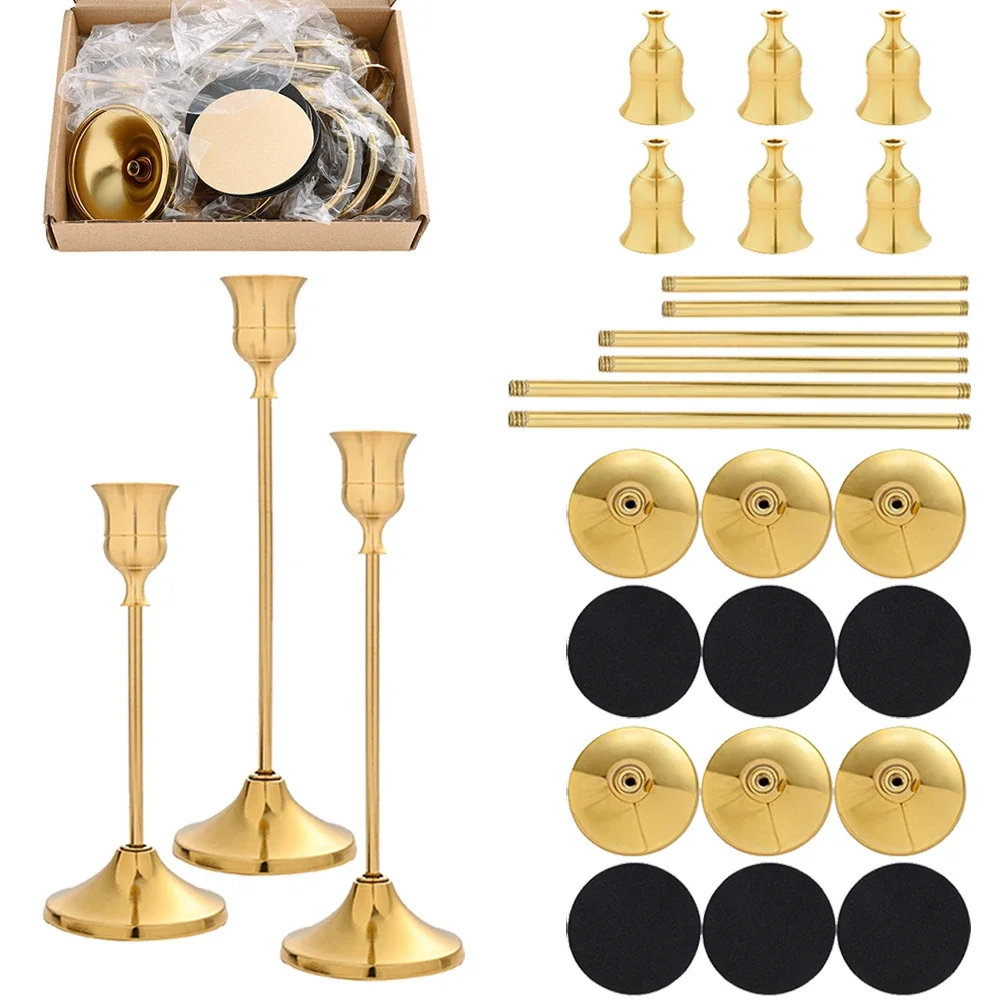 Holiday Candle Set - 6 Adet Şamdan Seti, Vintage Metal