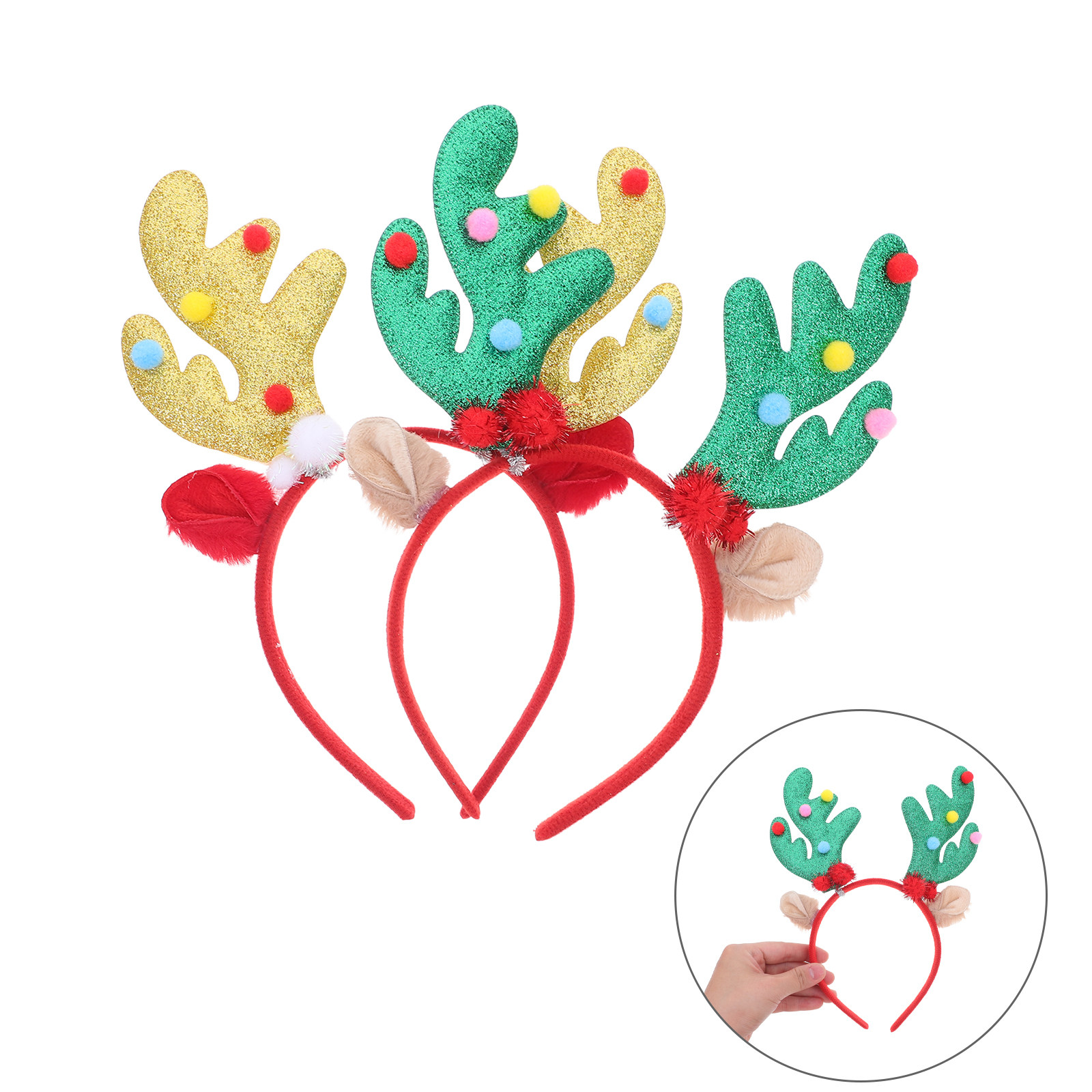 Reindeer Antlers Headband - 2 Adet Noel Temalı Geyik Boynuzu